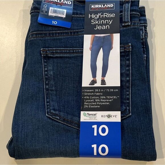Kirkland Signature Dark Blue Denim Skinny Jeans - Picture 1 of 3